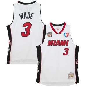 Dwyane Wade Miami Heat Unisex Hall of Fame Class of 2023 Throwback Swingman Collectible Jersey White - Maillot de qualité supérieure - Durable et résistant