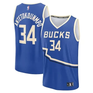 Giannis Antetokounmpo Admirable Milwaukee Bucks Youth 2024/25 Fast Break Player Jersey City Edition Royal - Garantie satisfaction - Si vous n'êtes pas satisfait