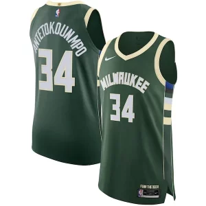Giannis Antetokounmpo Milwaukee Bucks Nike Authentic Incontournable Jersey Association Edition Hunter Green - Pour les amateurs de basketball passionnés - Livraison rapide
