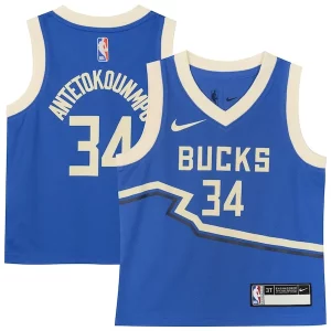 Giannis Exquisite Antetokounmpo Milwaukee Bucks Nike Toddler 2024/25 Swingman Player Jersey City Edition Royal - Maillot de championnat - Revivez les victoires glorieuses