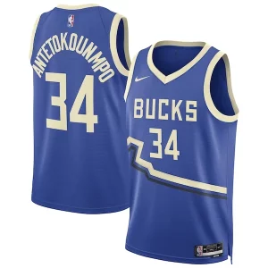 Giannis Antetokounmpo Milwaukee Bucks Nike Unisex Magnifique 2024/25 Swingman Player Jersey City Edition Royal - Idéal pour les soirées de sport - Montrez votre style
