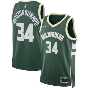 Giannis Antetokounmpo Milwaukee Bucks Nike Unisex Swingman Jersey Icon Edition Hunter Distingué Green/White - Maillot de championnat - Revivez les victoires glorieuses