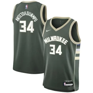 Giannis Antetokounmpo Milwaukee Bucks Nike Youth Swingman Jersey Icon Edition Hunter Green Premium - Idéal pour les soirées de sport - Montrez votre style