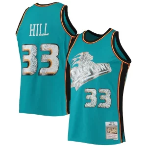 Grant Hill Detroit Admirable Pistons 1998/99 Hardwood Classics NBA 75th Anniversary Diamond Swingman Jersey Teal - Vêtement de fan emblématique - Montrez votre amour pour l'équipe