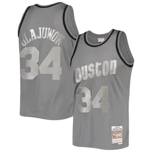 Hakeem Olajuwon Houston Rockets Hardwood Classics Retired Commémoratif Player 1993/94 Metal Works Swingman Jersey Charcoal - Maillot de marque reconnue - Faites confiance à la qualité