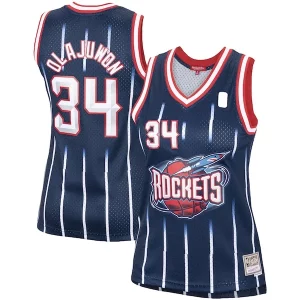 Hakeem Olajuwon Houston Rockets Women's Hardwood Classics Swingman Jersey Navy/Red Bold - Maillot de marque reconnue - Faites confiance à la qualité