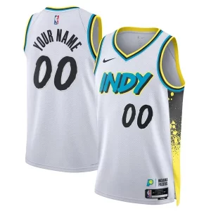Indiana Pacers Uniques Nike Unisex 2024/25 Custom Swingman Jersey City Edition White - Maillot de qualité supérieure - Durable et résistant