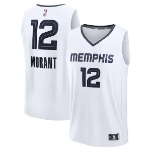 Ja Unique Morant Memphis Grizzlies Fast Break Replica Player Jersey Association Edition White - Giftez-le à un fan dévoué - Livraison en temps pour les fêtes