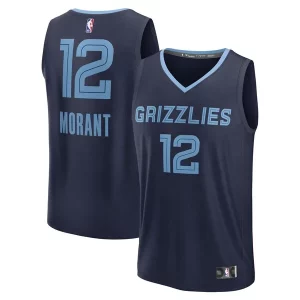 Ja Morant Memphis Grizzlies Fast Break Replica Player Jersey Icon Edition Navy Personalisable - Maillot de marque reconnue - Faites confiance à la qualité