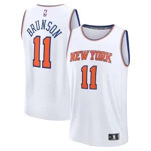 Jalen Brunson Notable New York Knicks Youth Fast Break Replica Player Jersey Association Edition White - Maillot de collection - Un bijou pour les amateurs