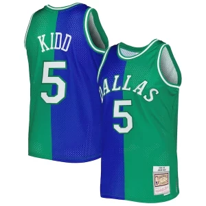 Jason Kidd Dallas Mavericks Hardwood Classics 1994/95 Split Swingman Jersey Blue/Green Notable - Maillot de championnat - Revivez les victoires glorieuses