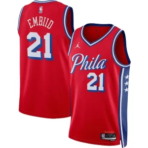 Joel Embiid Philadelphia 76ers Jordan Brand Unisex Swingman Jersey Statement Edition Captivant Red - Pour les matchs d'athlétisme - Restez frais et confortable