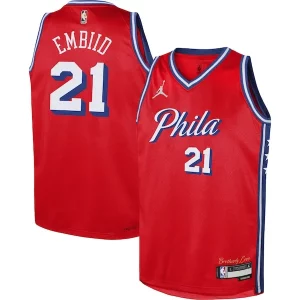 Joel Embiid Philadelphia 76ers Jordan Brand Youth Swingman Jersey Statement Edition Bold Red - Livraison gratuite - Économisez sur les frais d'expédition