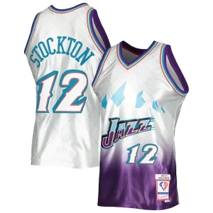John Uniques Stockton Utah Jazz 1996/97 Hardwood Classics 75th Anniversary Swingman Jersey Platinum - Nouvelle arrivée - Êtes-vous prêt pour la saison ?