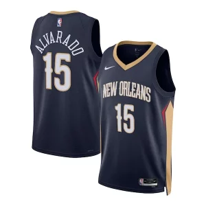 Jose Alvarado New Orleans Pelicans Nike Unisex Swingman Jersey Icon Exclusif Edition Navy - Parfait pour le match jour - Montrez votre support avec style