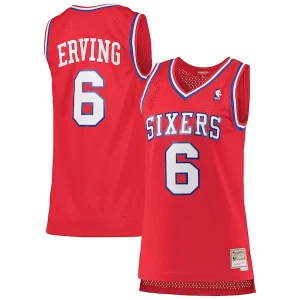 Julius Erving Philadelphia 76ers Women's 1982/83 Uniques Hardwood Classics Swingman Jersey Red - Stock limité - Commandez vite votre maillot exclusif