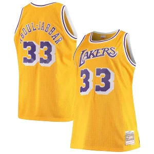 Kareem Abdul Jabbar Los Angeles Lakers 1984/85 Big & Captivant Tall Hardwood Classics Swingman Jersey Gold - Maillot authentique - Reproduit avec soin