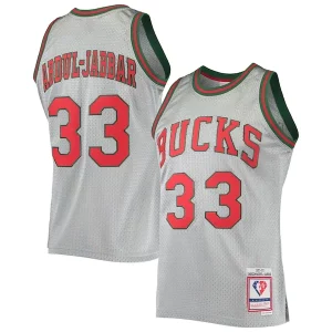 Kareem Abdul Jabbar Milwaukee Splendide Bucks 75th Anniversary 1971/72 Hardwood Classics Swingman Jersey Silver - Confort et style combinés - Pour un look exceptionnel