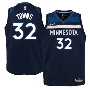 Karl Anthony Towns Minnesota Timberwolves Nike Youth Swingman Jersey Exquisite Navy Icon Edition - Fait à la main - Un produit unique et de qualité