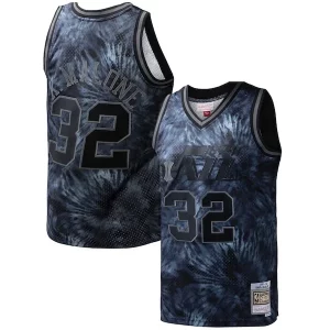 Karl Malone Utah Jazz Hardwood Classics 1991/92 Tie Dye Swingman Jersey Black Refiné - Fait à la main - Un produit unique et de qualité