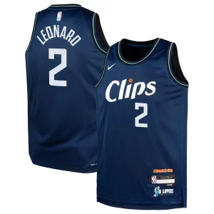 Kawhi Leonard LA Clippers Nike Youth Swingman Replica Uniques Jersey City Edition Navy - Édition commemorative - Souvenez-vous des moments inoubliables
