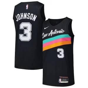Keldon Johnson Refiné San Antonio Spurs Nike Swingman Player Jersey City Edition Black - Confort et style combinés - Pour un look exceptionnel