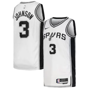 Keldon Johnson San Antonio Spurs Nike Unisex Swingman Jersey Association Edition White/Black Uniques - Stock limité - Commandez vite votre maillot exclusif