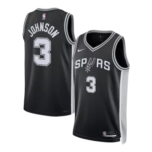 Keldon Refiné Johnson San Antonio Spurs Nike Unisex Swingman Jersey Icon Edition Black/White - Idéal pour les collectionneurs - Qualité premium garantie