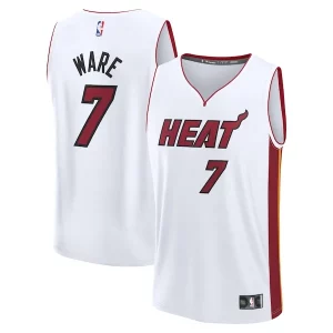 Kel'el Ware Miami Élégant Heat Fast Break Replica Player Jersey Association Edition White - Maillot de collection - Un bijou pour les amateurs