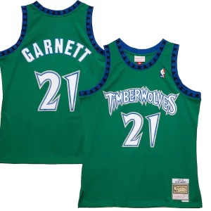 Kevin Garnett Minnesota Timberwolves 1997/98 Hardwood Classics Reload Dashing 2.0 Swingman Jersey Green - Style contemporain - Restez à la mode avec ce maillot