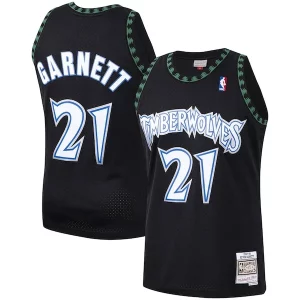 Kevin Garnett Minnesota Timberwolves Hardwood Classics Swingman Confortable Jersey Black/White - Garantie satisfaction - Si vous n'êtes pas satisfait