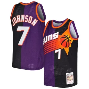 Kevin Johnson Phoenix Authentique Suns Hardwood Classics 1996/97 Split Swingman Jersey Purple/Black - Maillot authentique - Reproduit avec soin