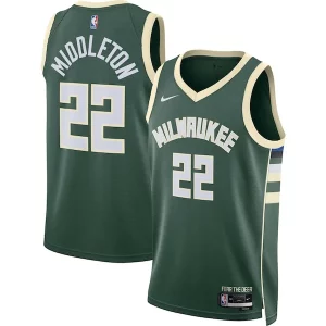 Khris Middleton Milwaukee Bucks Nike Unisex Admirable Swingman Jersey Icon Edition Hunter Green - Style contemporain - Restez à la mode avec ce maillot