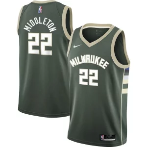 Khris Middleton Milwaukee Bucks Nike Sophistiqué Youth 2021/22 Swingman Jersey Icon Edition Hunter Green - Style contemporain - Restez à la mode avec ce maillot