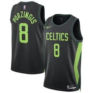 Kristaps Porzingis Boston Dashing Celtics Nike Unisex 2024/25 Swingman Player Jersey City Edition Black - Maillot de marque reconnue - Faites confiance à la qualité