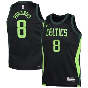Kristaps Porzingis Boston Celtics Nike Youth 2024/25 Swingman Player Jersey City Edition Black Exclusif - Idéal pour les soirées de sport - Montrez votre style
