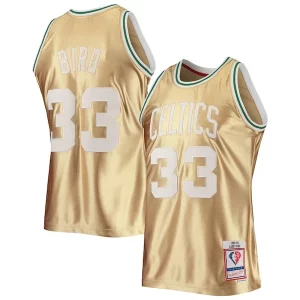 Larry Bird Boston Admirable Celtics 75th Anniversary 1985/86 Hardwood Classics Swingman Jersey Gold - Événement exclusif - Soyez l'un des premiers à avoir ce maillot