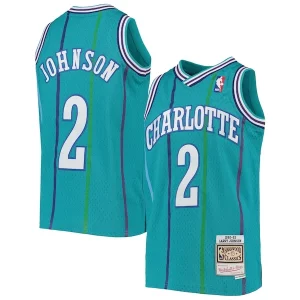 Larry Johnson Charlotte Hornets Youth 1992/93 Hardwood Captivant Classics Swingman Jersey Teal - Style contemporain - Restez à la mode avec ce maillot