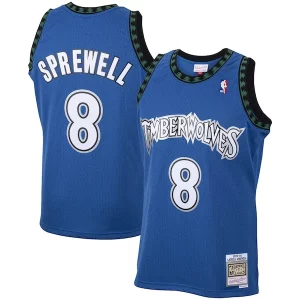 Latrell Sprewell Minnesota Superbe Timberwolves 2001/02 Hardwood Classics Swingman Jersey Blue - Maillot de collection - Un bijou pour les amateurs