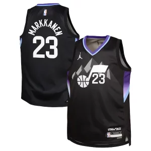 Lauri Markkanen Utah Jazz Jordan Brand Refiné Youth Swingman Jersey Statement Edition Black - Vêtement de fan emblématique - Montrez votre amour pour l'équipe