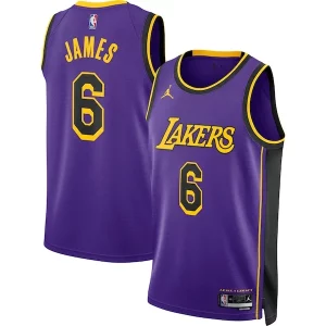LeBron James Los Angeles Lakers Vibrant Jordan Brand Unisex Swingman Jersey Statement Edition Purple - Pour les matchs d'athlétisme - Restez frais et confortable