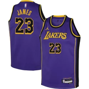 LeBron James Los Angeles Lakers Uniques Jordan Brand Youth Performance Swingman Jersey Statement Purple - Événement exclusif - Soyez l'un des premiers à avoir ce maillot
