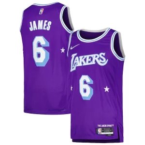 LeBron James Los Angeles Lakers Nike Distingué Swingman Player Jersey City Edition Purple - Garantie satisfaction - Si vous n'êtes pas satisfait