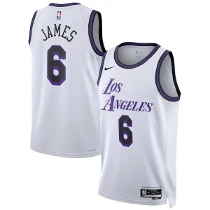 LeBron James Los Angeles Refiné Lakers Nike Unisex 2022/23 Swingman Jersey City Edition White - Fait à la main - Un produit unique et de qualité