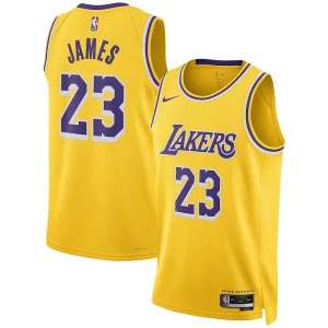 LeBron James Los Collectible Angeles Lakers Nike Unisex Swingman Jersey Association Edition Gold - Maillot de qualité supérieure - Durable et résistant