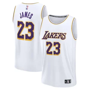 LeBron James Los Angeles Lakers Youth Exceptionnel Fast Break Replica Player Jersey Association Edition White - Idéal pour les soirées de sport - Montrez votre style