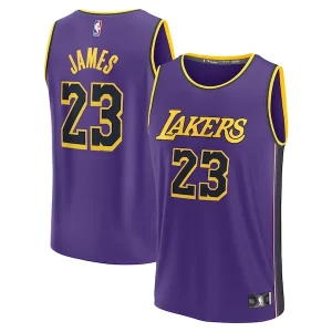 LeBron James Los Angeles Lakers Youth Fast Break Replica Premium Player Jersey Statement Edition Purple - Édition commemorative - Souvenez-vous des moments inoubliables