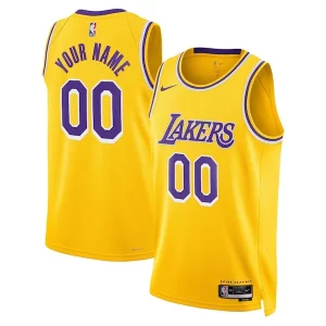 Los Angeles Lakers Admirable Nike Unisex Swingman Custom Jersey Gold Icon Edition - Maillot authentique - Reproduit avec soin
