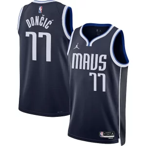 Luka Dončić Dallas Mavericks Jordan Brand Unisex Swingman Jersey Statement Edition Navy Dashing - Pour les matchs d'athlétisme - Restez frais et confortable