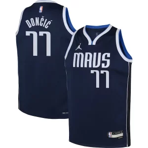Luka Doncic Dallas Mavericks Jordan Brand Tendance Youth Swingman Jersey Statement Edition Navy - Pour les matchs d'athlétisme - Restez frais et confortable